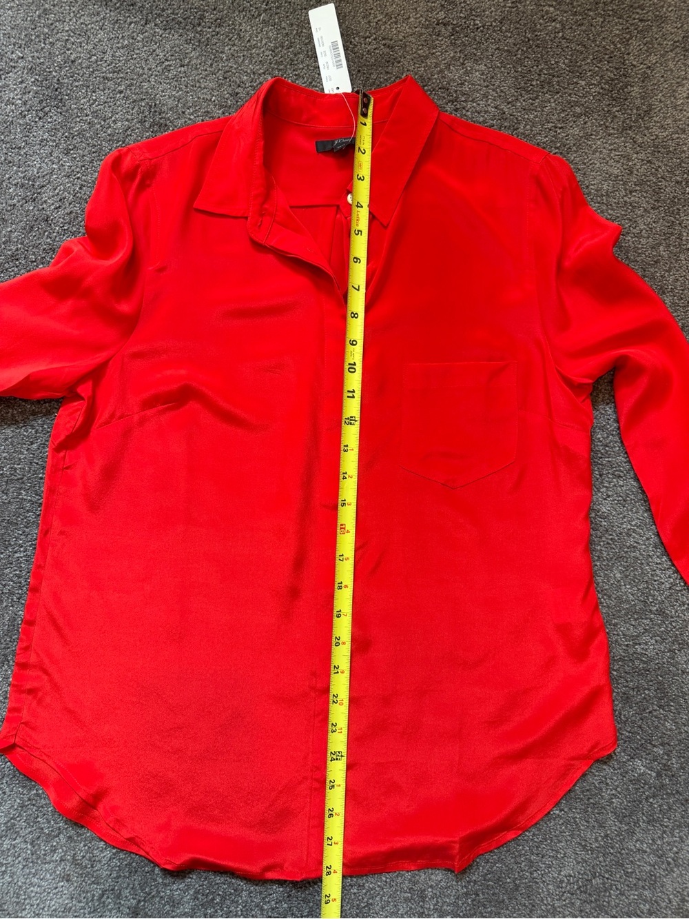 J. Crew NWT Vibrant Red Silk Button-Down Shirt - Picture 6 of 9